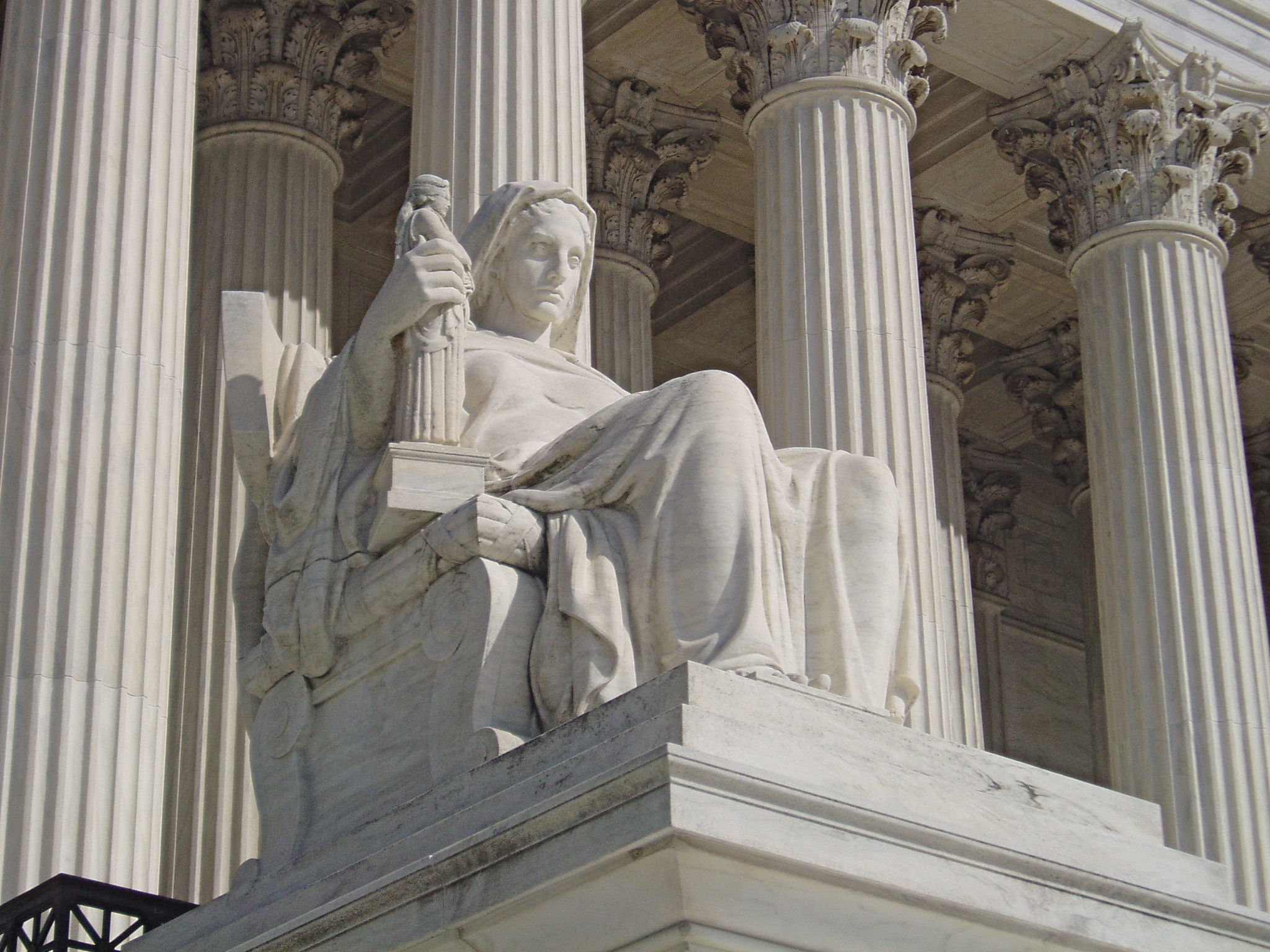 Close-up of the Authority of Law statue