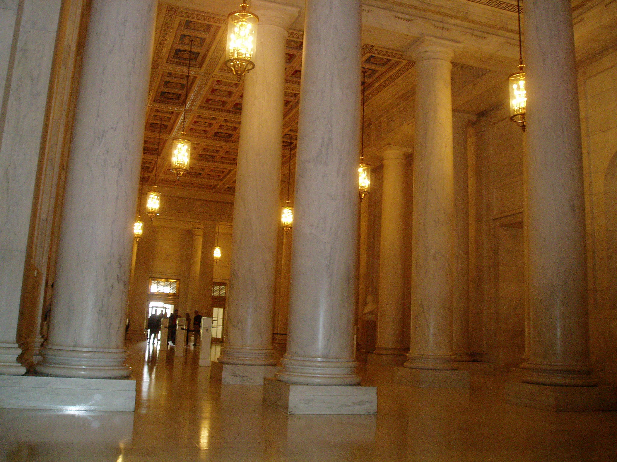 The Great Hall lined with Ionic marble columns