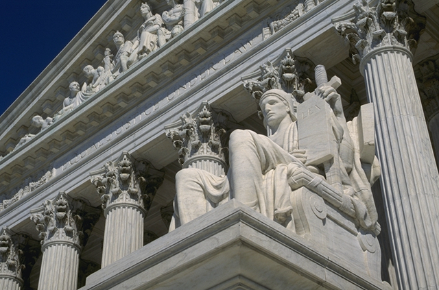 Pediment relief with the Contemplation of Justice statue
